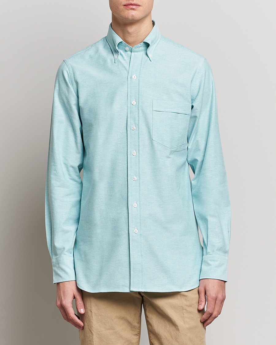 Herre | Oxfordskjorter | Drake's | Button Down Oxford Shirt Light Green