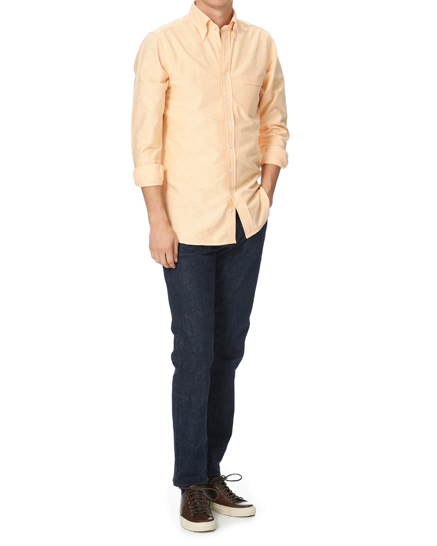 Herre | Skjorter | Drake's | Button Down Oxford Shirt Orange