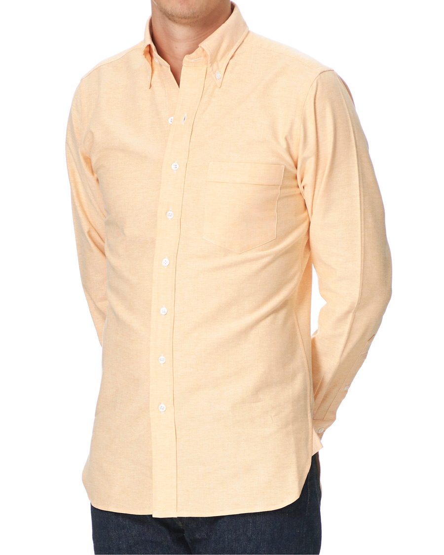 Herre | Skjorter | Drake's | Button Down Oxford Shirt Orange