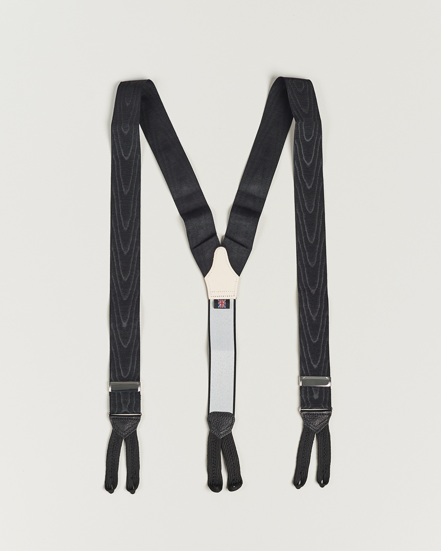 Herre | Albert Thurston Moiré Braces 40mm Black | Albert Thurston | Moiré Braces 40mm Black