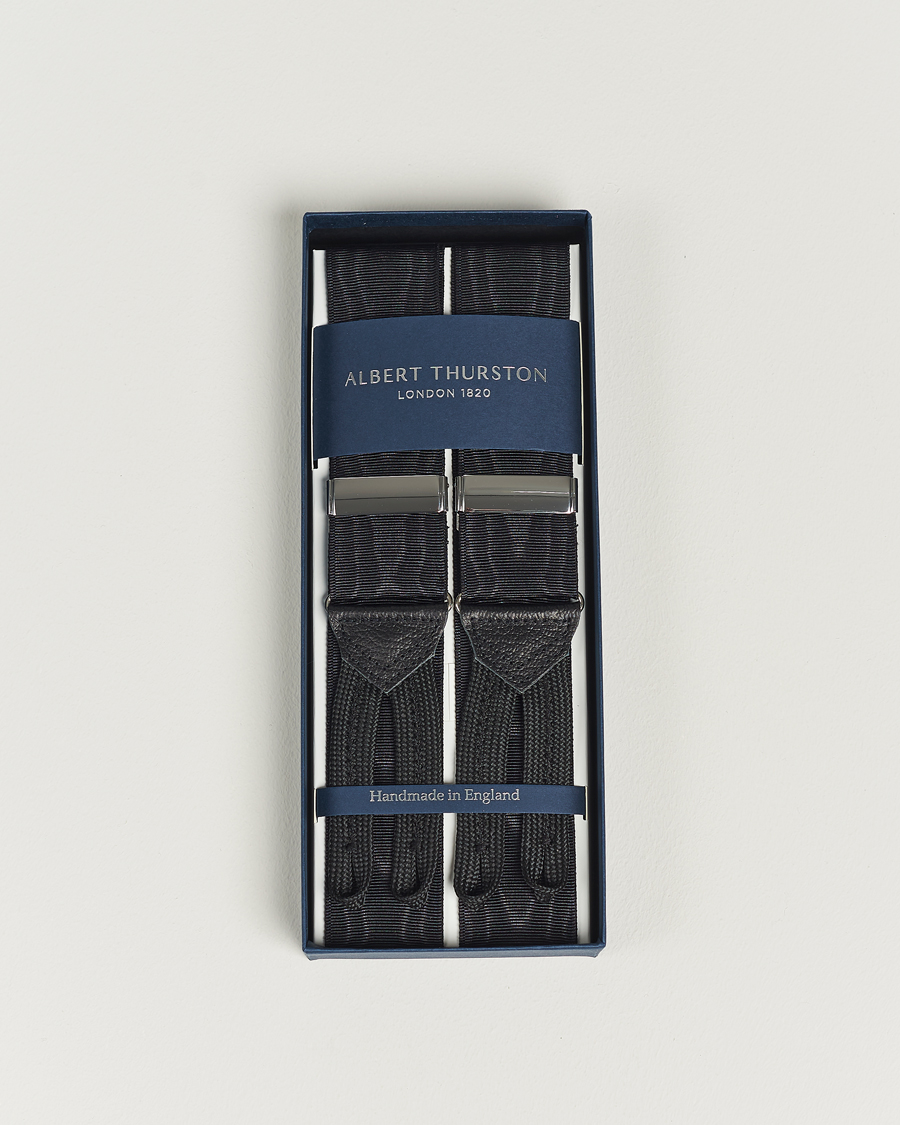 Herre | Albert Thurston Moiré Braces 40mm Black | Albert Thurston | Moiré Braces 40mm Black