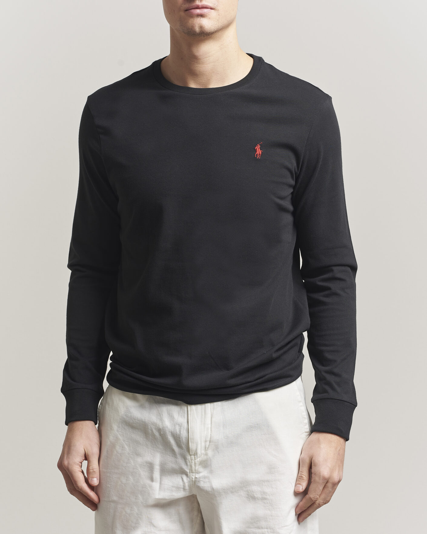 Herre | T-Shirts | Polo Ralph Lauren | Long Sleeve Crew Neck Tee Polo Black