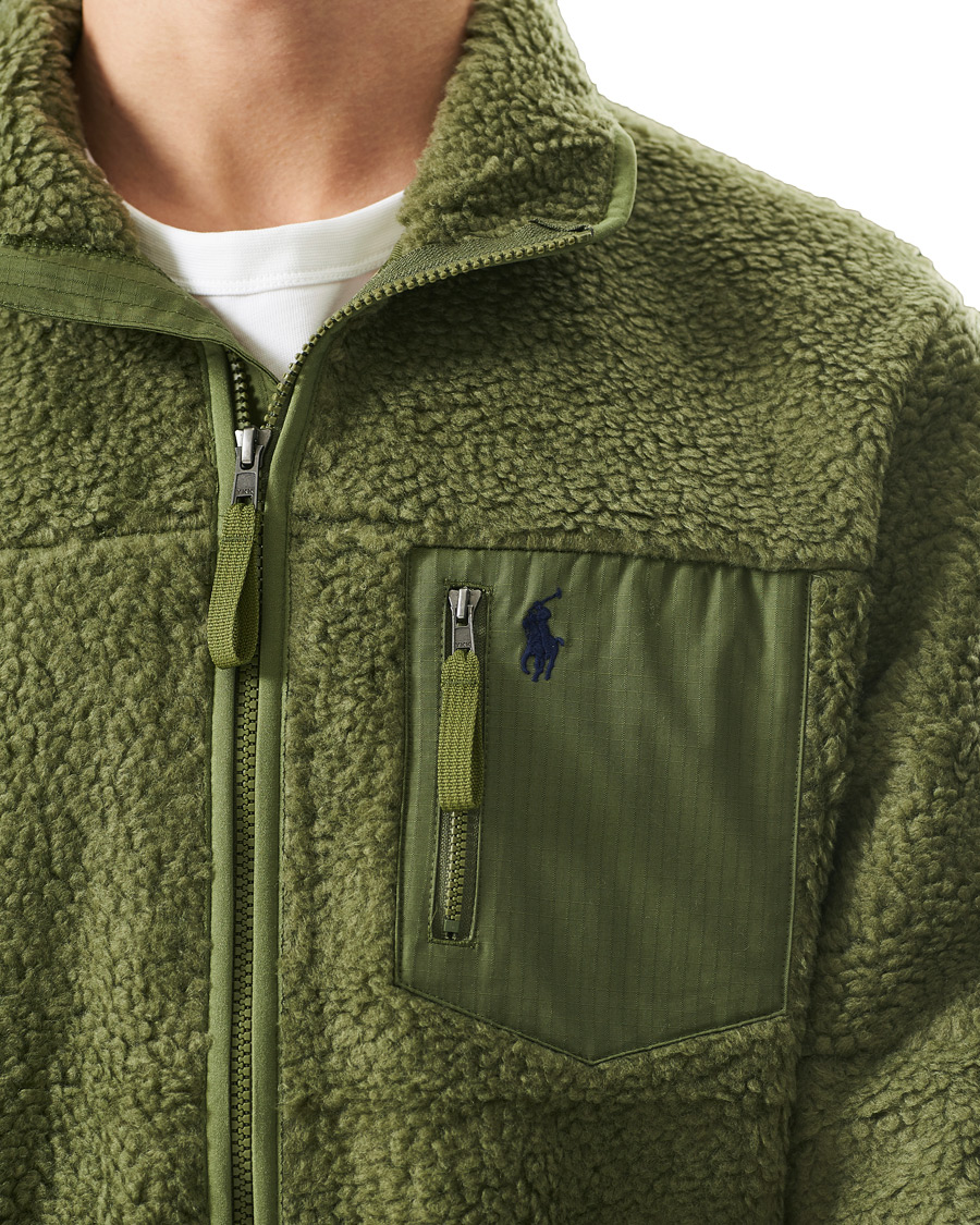 Herre | Trøjer | Polo Ralph Lauren | Bonded Sherpa Full-Zip Sweater Army Olive