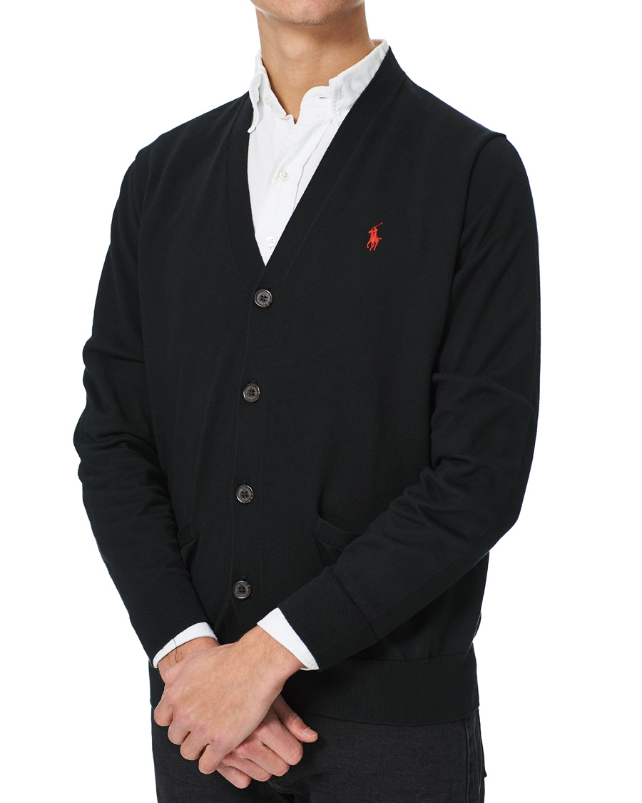 Herre | Trøjer | Polo Ralph Lauren | Pima Cotton Cardigan Polo Black