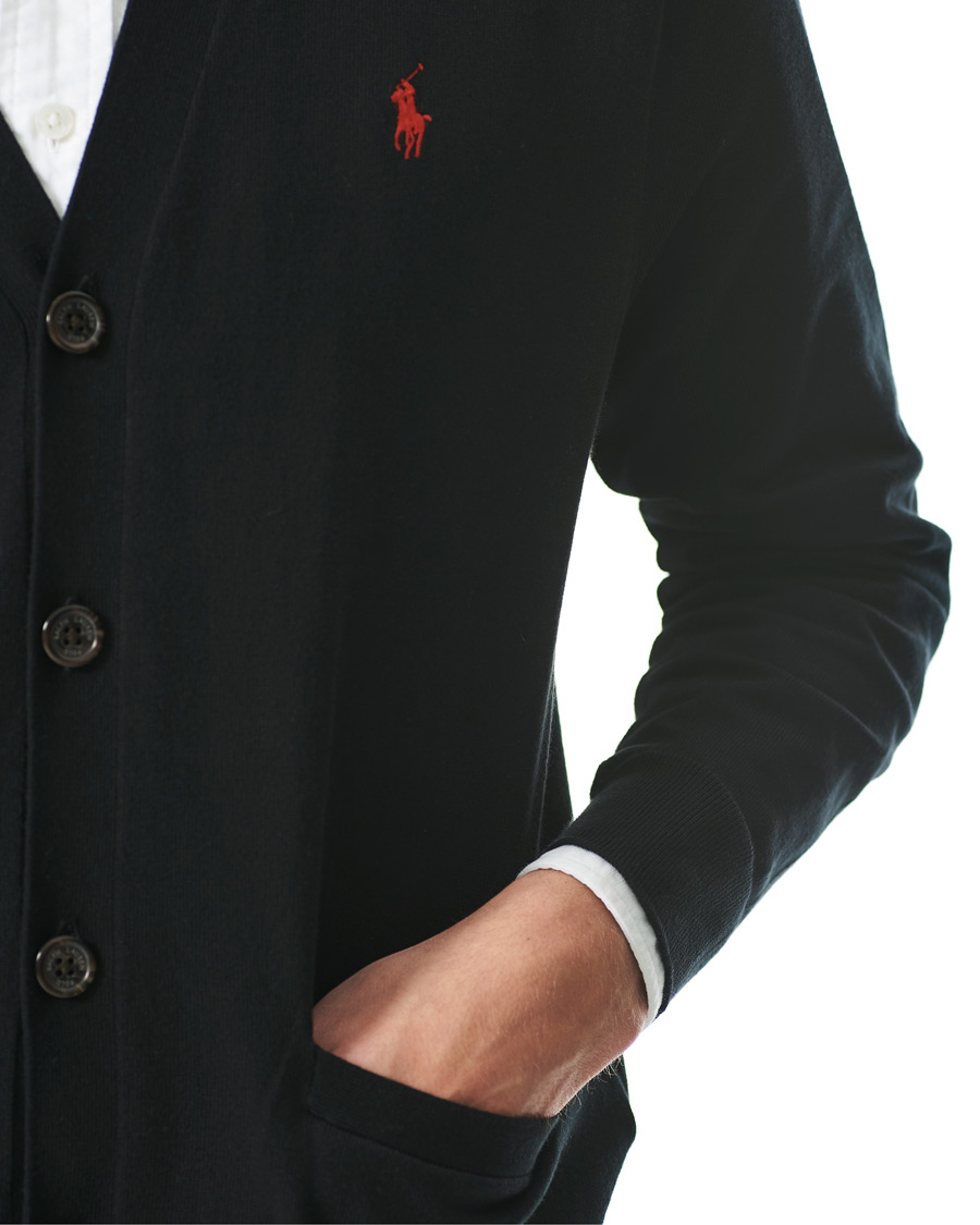 Herre | Trøjer | Polo Ralph Lauren | Pima Cotton Cardigan Polo Black