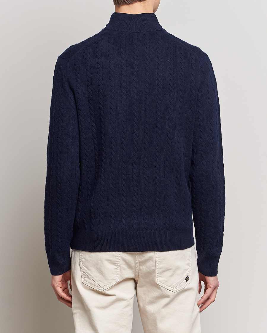 Herre | Trøjer | Polo Ralph Lauren | Cotton/Wool Cable Half-Zip Hunter Navy