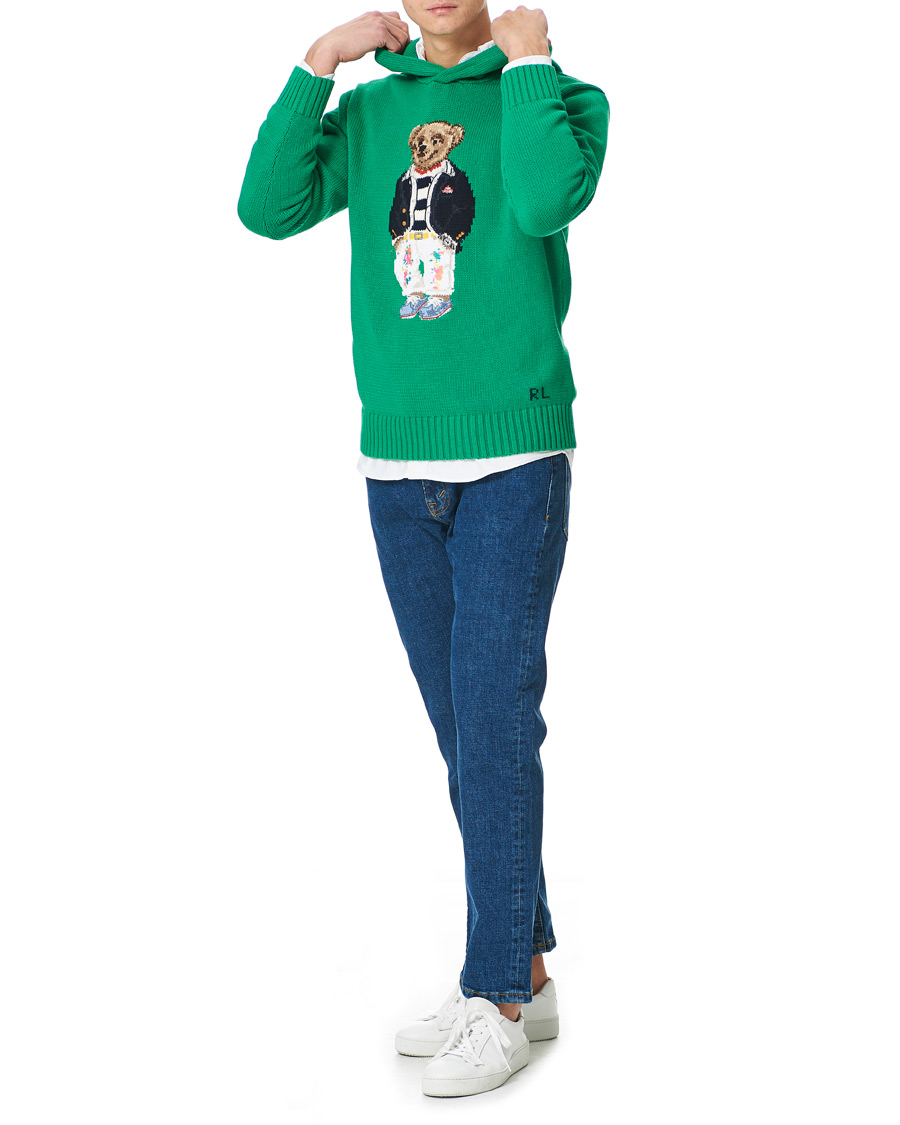 Herre | Trøjer | Polo Ralph Lauren | Knitted Ivy Bear Hoodie Cruise Green