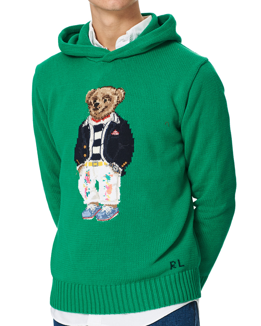 Herre | Trøjer | Polo Ralph Lauren | Knitted Ivy Bear Hoodie Cruise Green