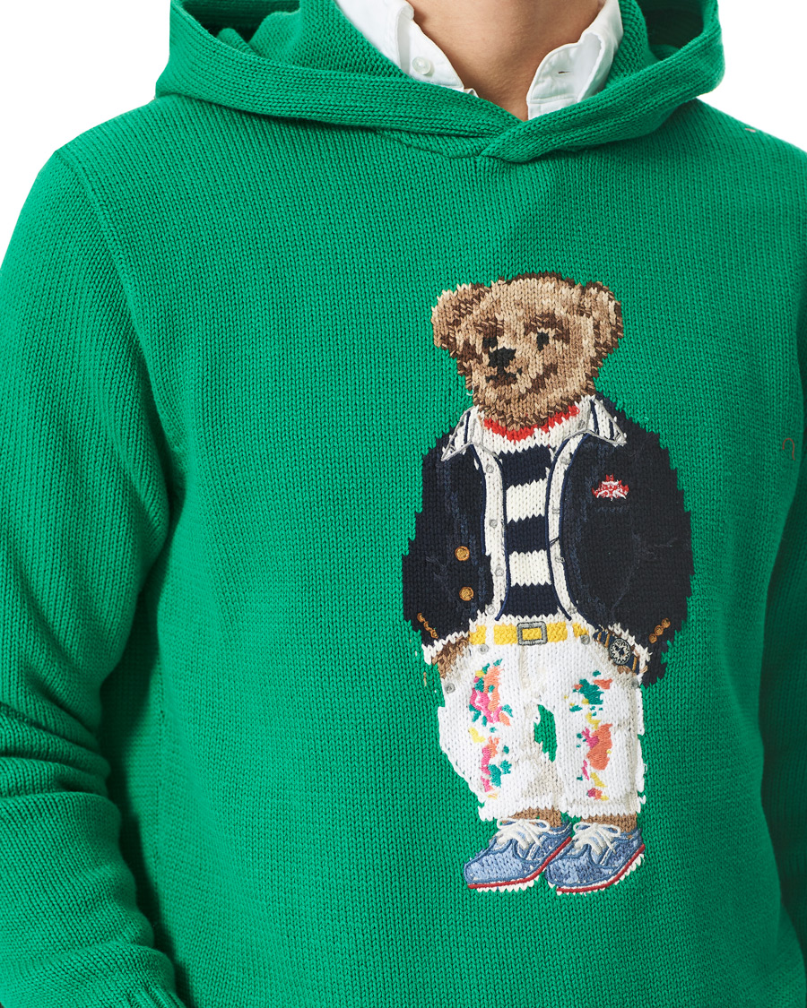 Herre | Trøjer | Polo Ralph Lauren | Knitted Ivy Bear Hoodie Cruise Green