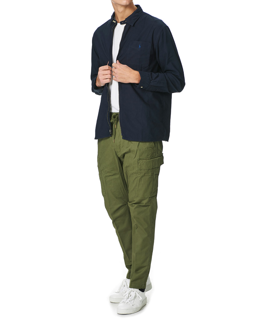 Herre | Skjorter | Polo Ralph Lauren | Garment Dyed Oxford Full-Zip Overshirt RL Navy