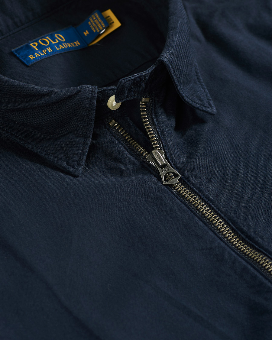 Herre | Skjorter | Polo Ralph Lauren | Garment Dyed Oxford Full-Zip Overshirt RL Navy