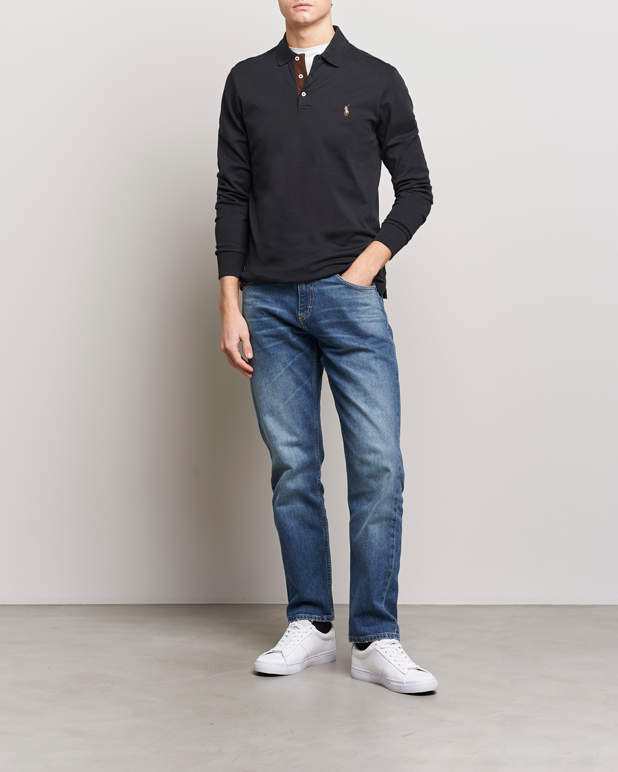 Herre | Trøjer | Polo Ralph Lauren | Luxury Pima Cotton Long Sleeve Polo Black