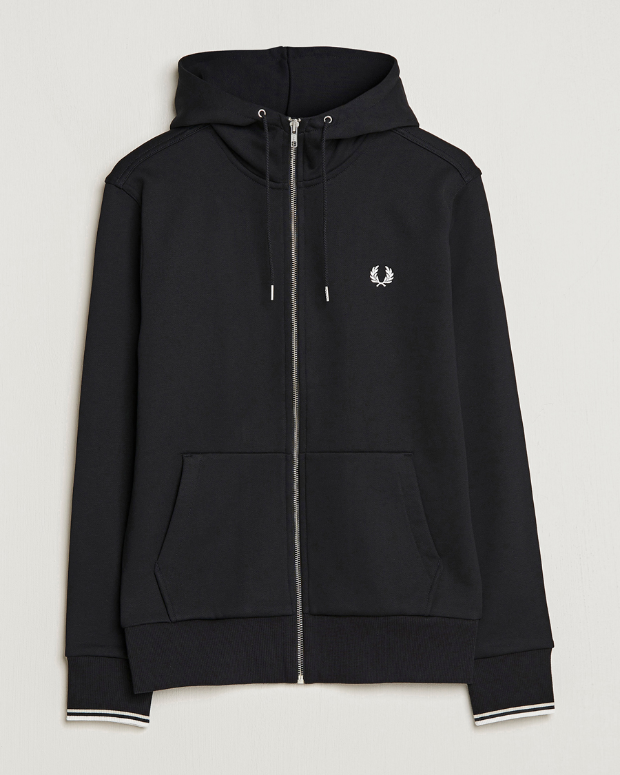 Herre | Trøjer | Fred Perry | Full Zip Hooded Sweatshirt Black