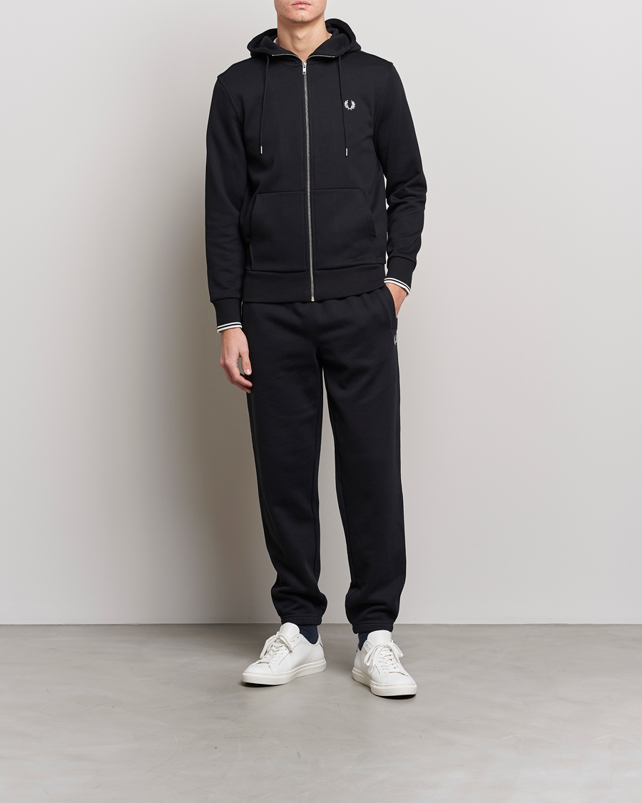 Herre | Trøjer | Fred Perry | Full Zip Hooded Sweatshirt Black