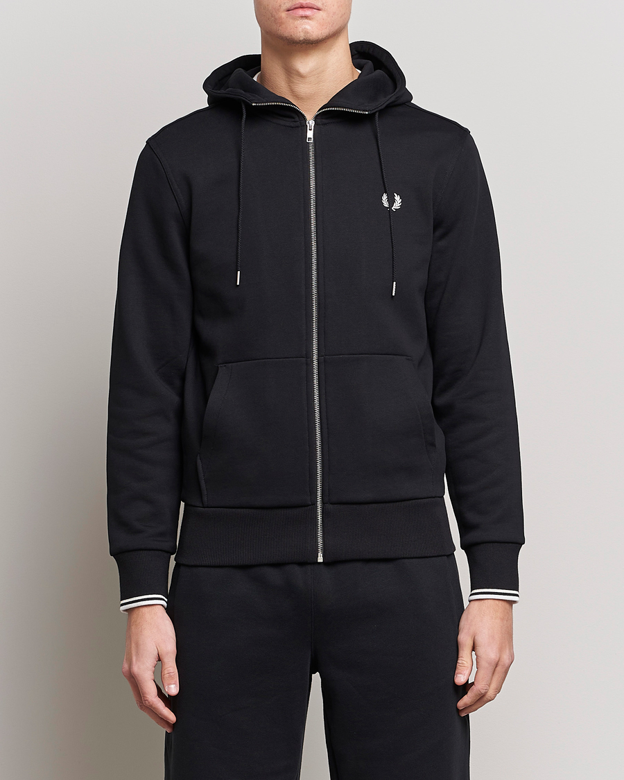Herre | Trøjer | Fred Perry | Full Zip Hooded Sweatshirt Black