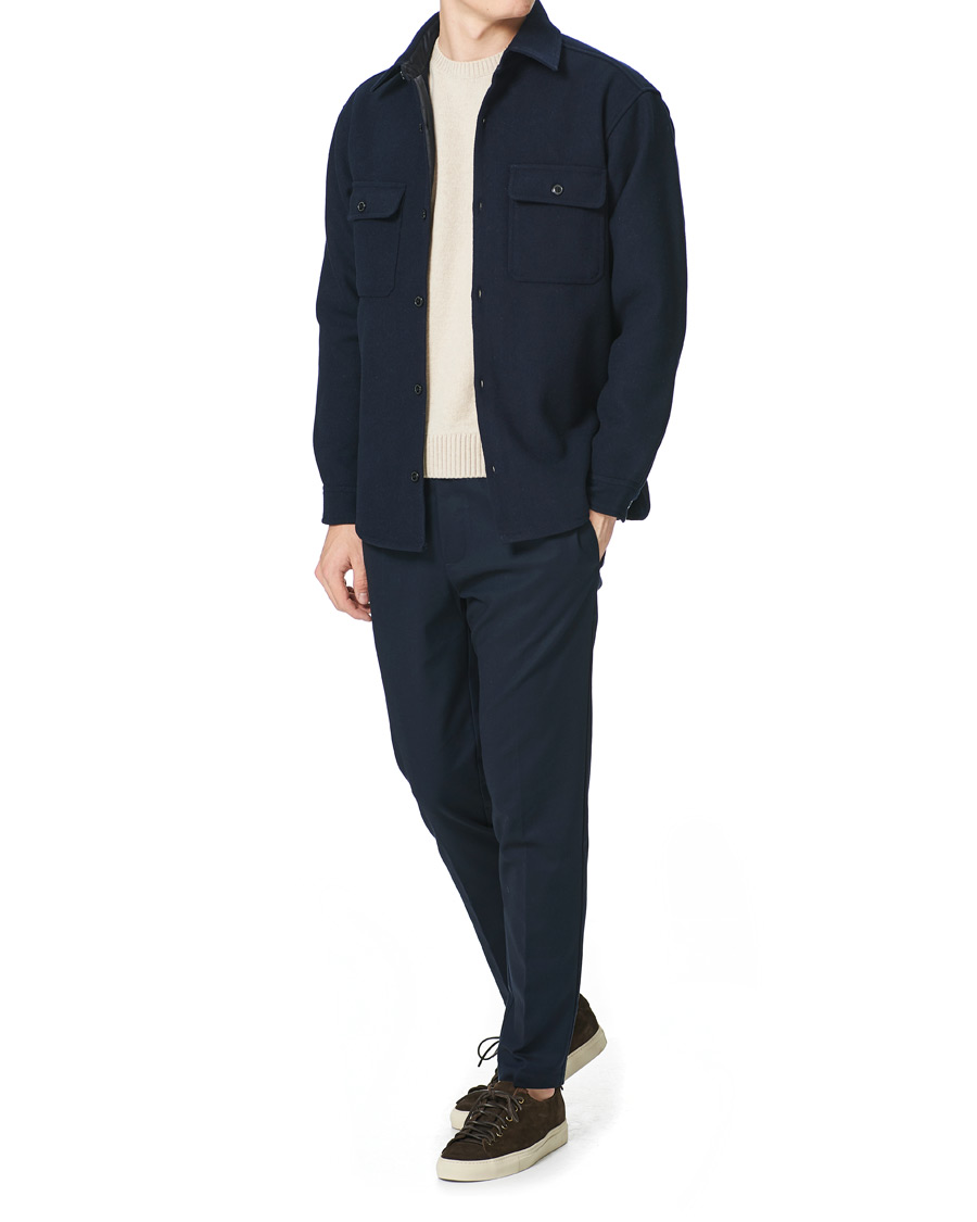 Herre | Bukser | Samsøe Samsøe | Samsøe & Samsøe Smithy Organic Cotton Drawstring Trousers Sky Captain