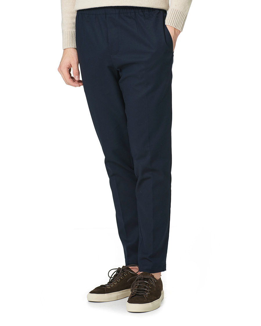 Herre | Bukser | Samsøe Samsøe | Samsøe & Samsøe Smithy Organic Cotton Drawstring Trousers Sky Captain