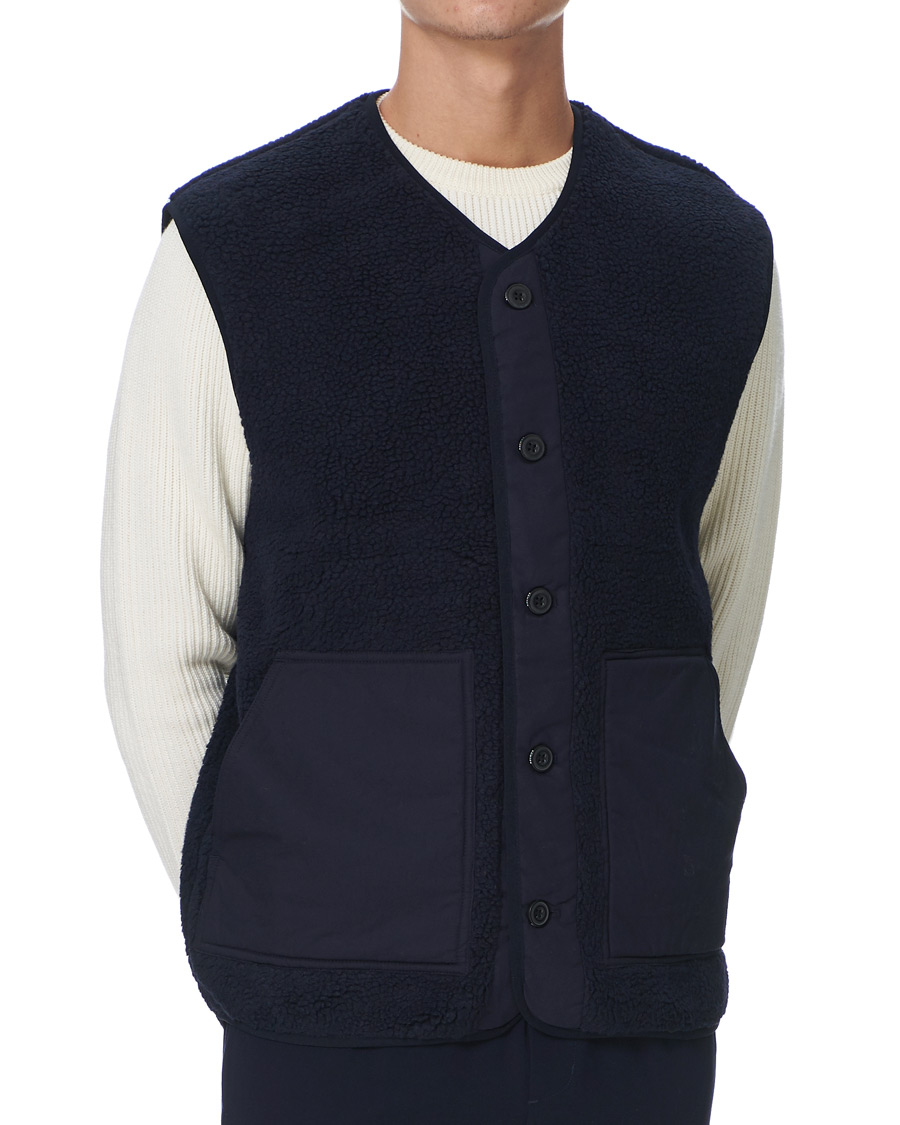 Herre | Trøjer | Samsøe Samsøe | Samsøe & Samsøe Frederik Recycled Fleece Vest Sky Captain