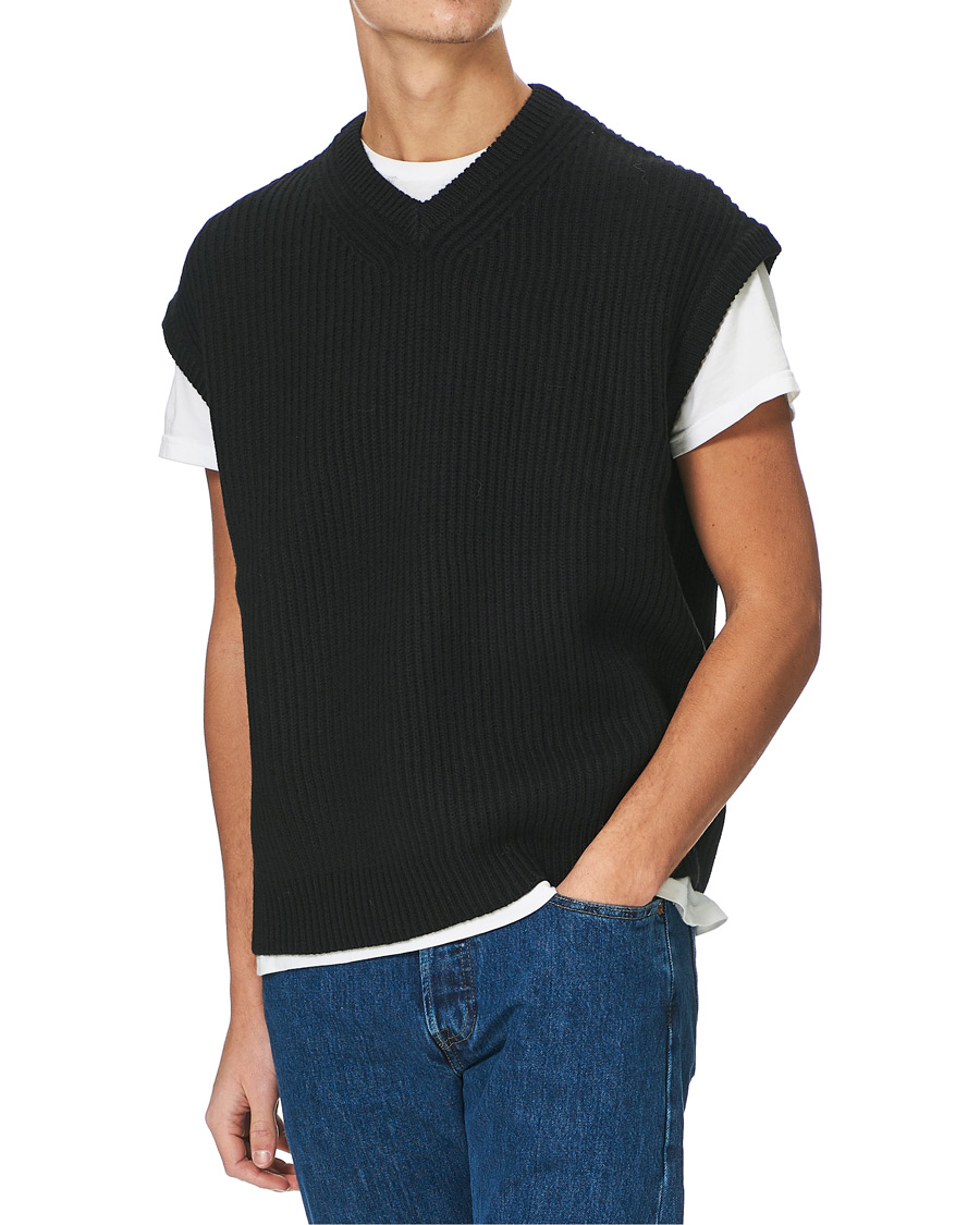 Herre | Trøjer | Samsøe Samsøe | Samsøe & Samsøe Anders Knitted Wool Vest Black