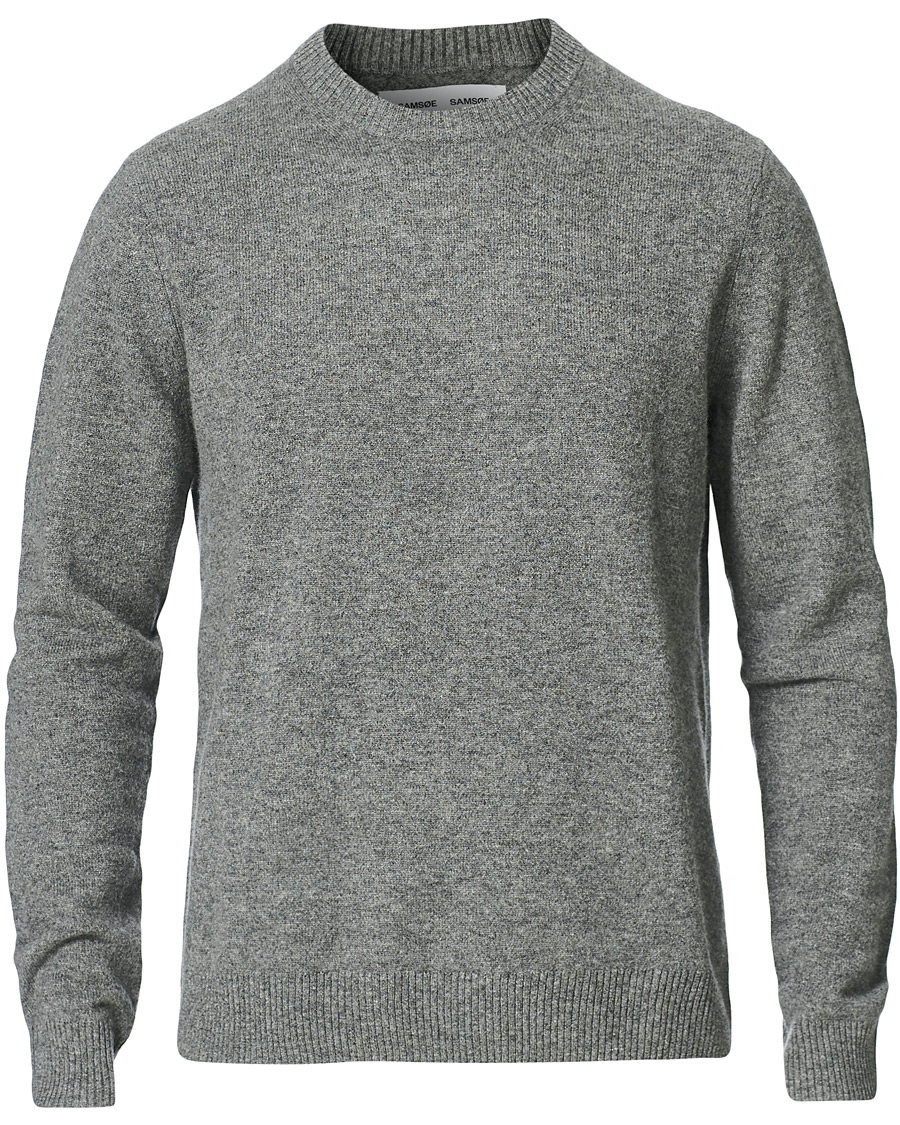 Herre | Trøjer | Samsøe Samsøe | Samsøe & Samsøe Nobis Cashmere Crew Neck Grey Mel