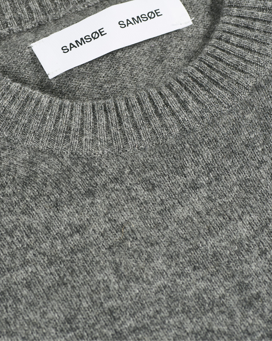 Herre | Trøjer | Samsøe Samsøe | Samsøe & Samsøe Nobis Cashmere Crew Neck Grey Mel