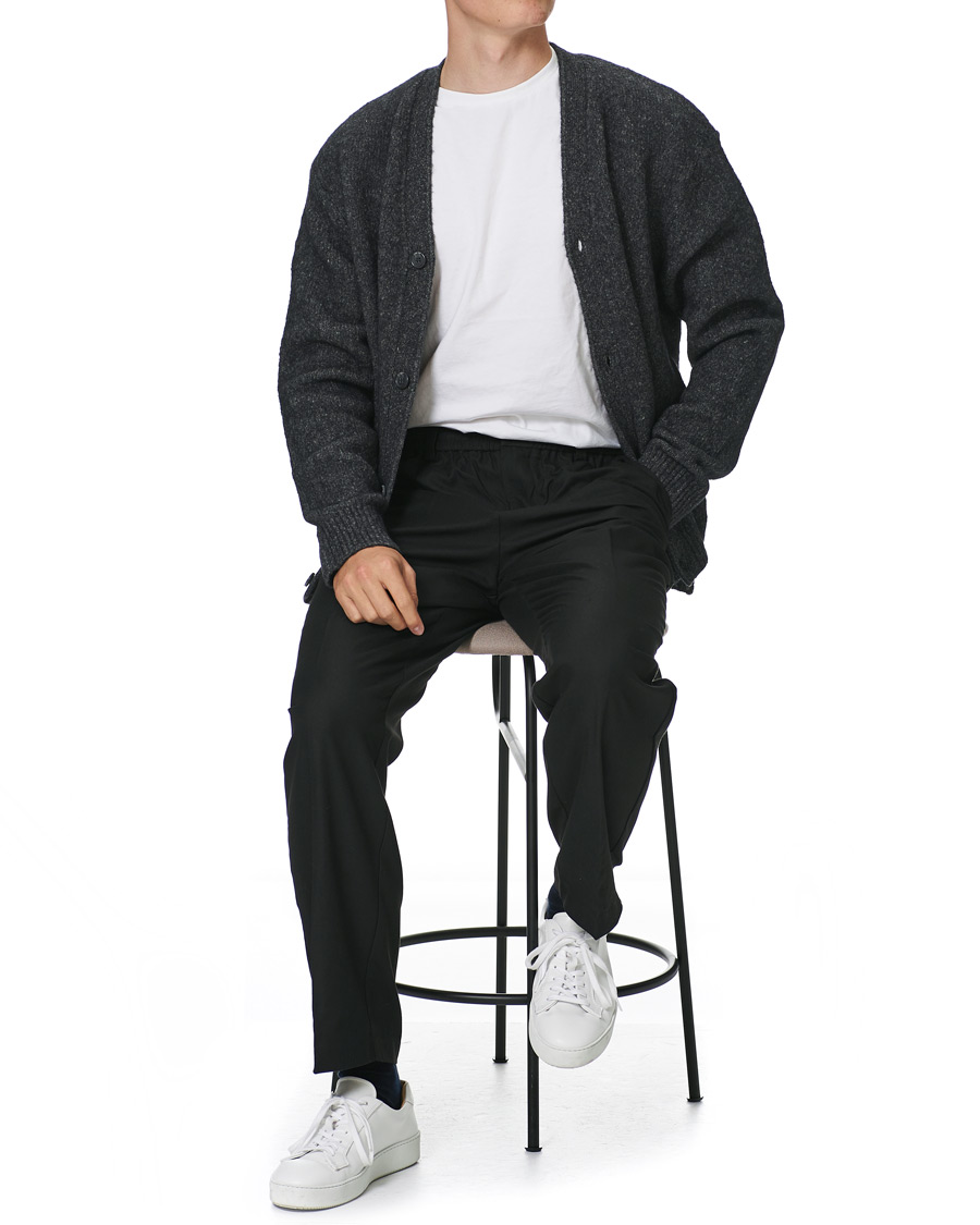 Herre | Trøjer | Samsøe Samsøe | Samsøe & Samsøe Alter Merino Wool Cardigan Dark Grey Mel