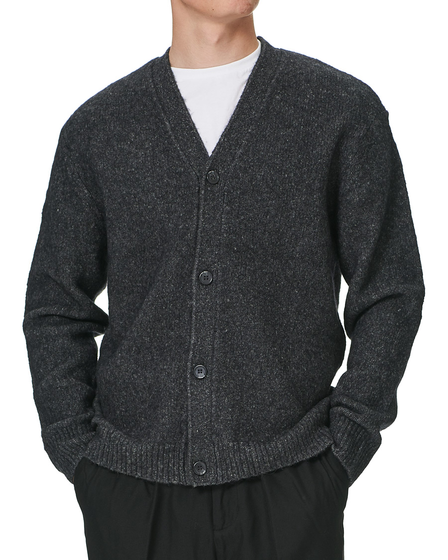 Herre | Trøjer | Samsøe Samsøe | Samsøe & Samsøe Alter Merino Wool Cardigan Dark Grey Mel