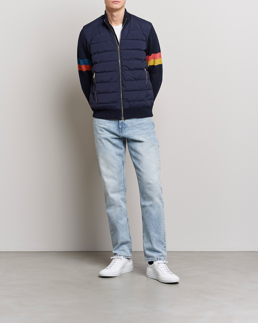 Herre | Jakker | Paul Smith | Knitted Hybrid Down Jacket Navy