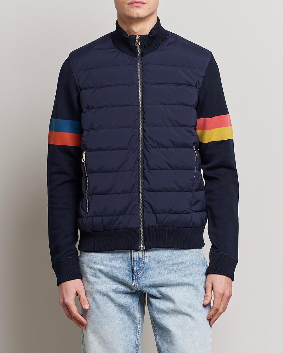 Herre | Jakker | Paul Smith | Knitted Hybrid Down Jacket Navy