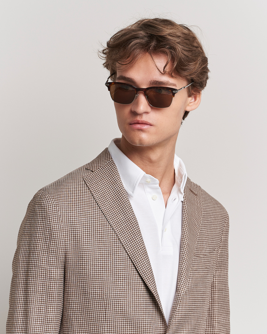 Herre | Firkantede solbriller | Brioni | BR0093S Sunglasses Havana Brown