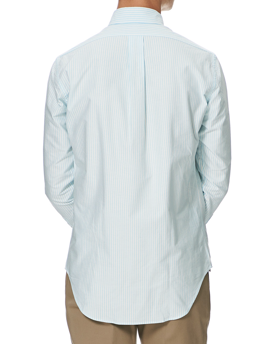 Herre | Skjorter | Kamakura Shirts | Slim Fit Oxford BD Sport Shirt Light Blue Stripe