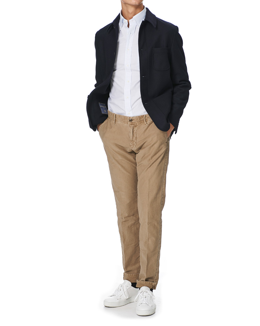 Herre | Skjorter | Kamakura Shirts | Slim Fit Broadcloth Button Down Shirt Light Blue