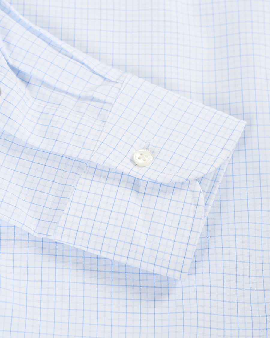 Herre | Skjorter | Kamakura Shirts | Slim Fit Broadcloth Button Down Shirt Light Blue