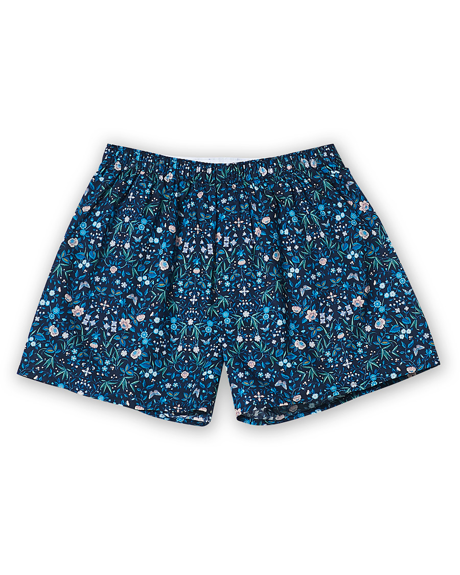 Herre | Undertøj | Sunspel | Liberty Mono Floral Printed Boxershorts Blue