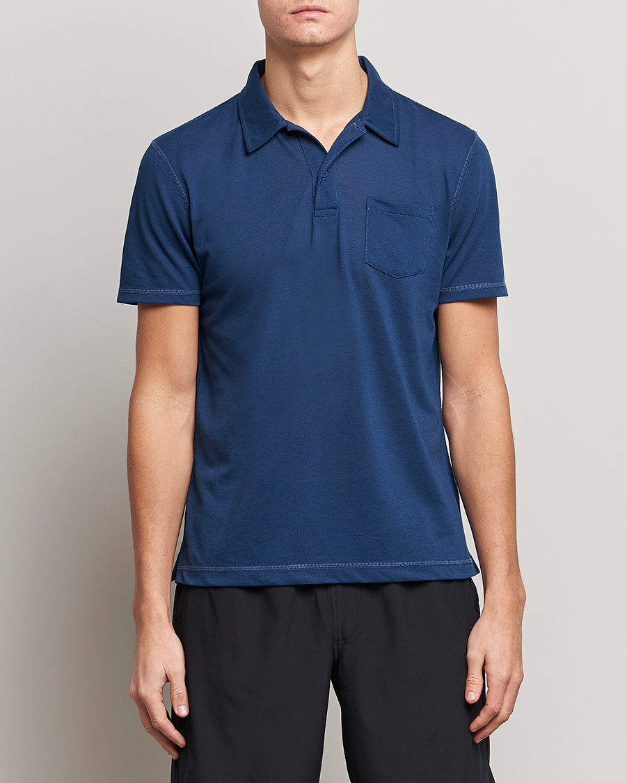 Herre | Udsalg tøj | Sunspel | Active Pique Polo Navy