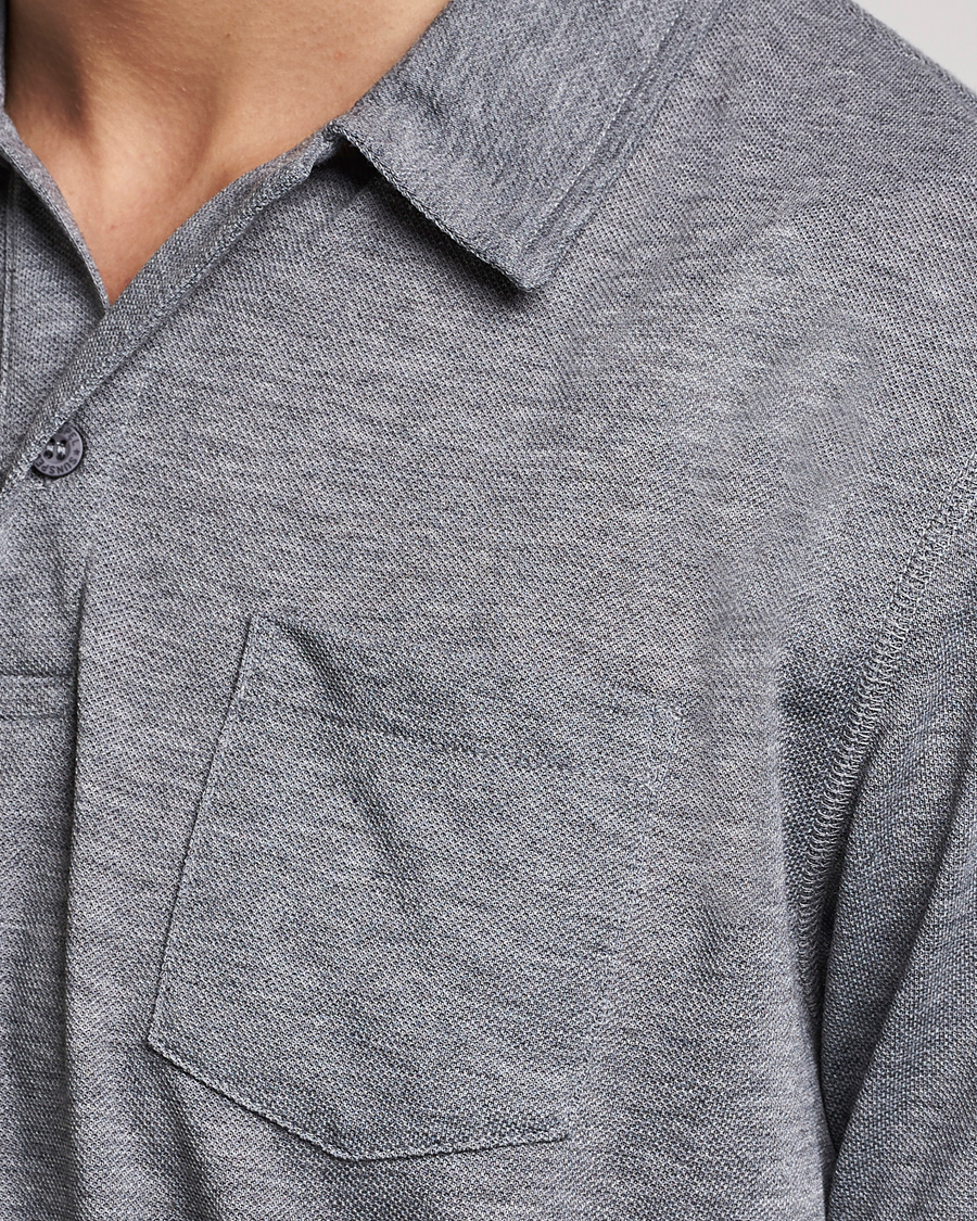 Herre | Polotrøjer | Sunspel | Active Pique Polo Grey Melange