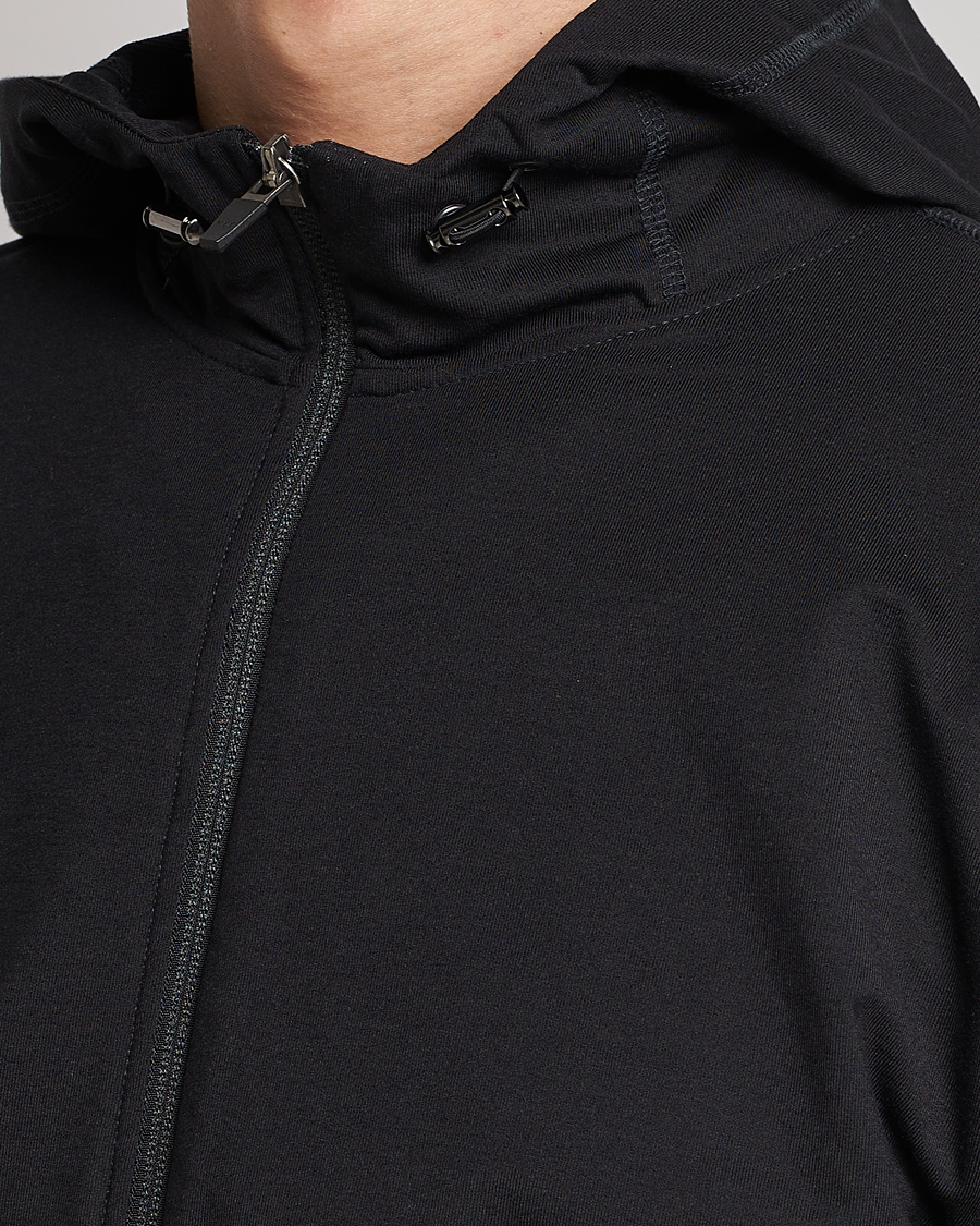 Herre | Trøjer | Sunspel | Active Full Zip Hood Black