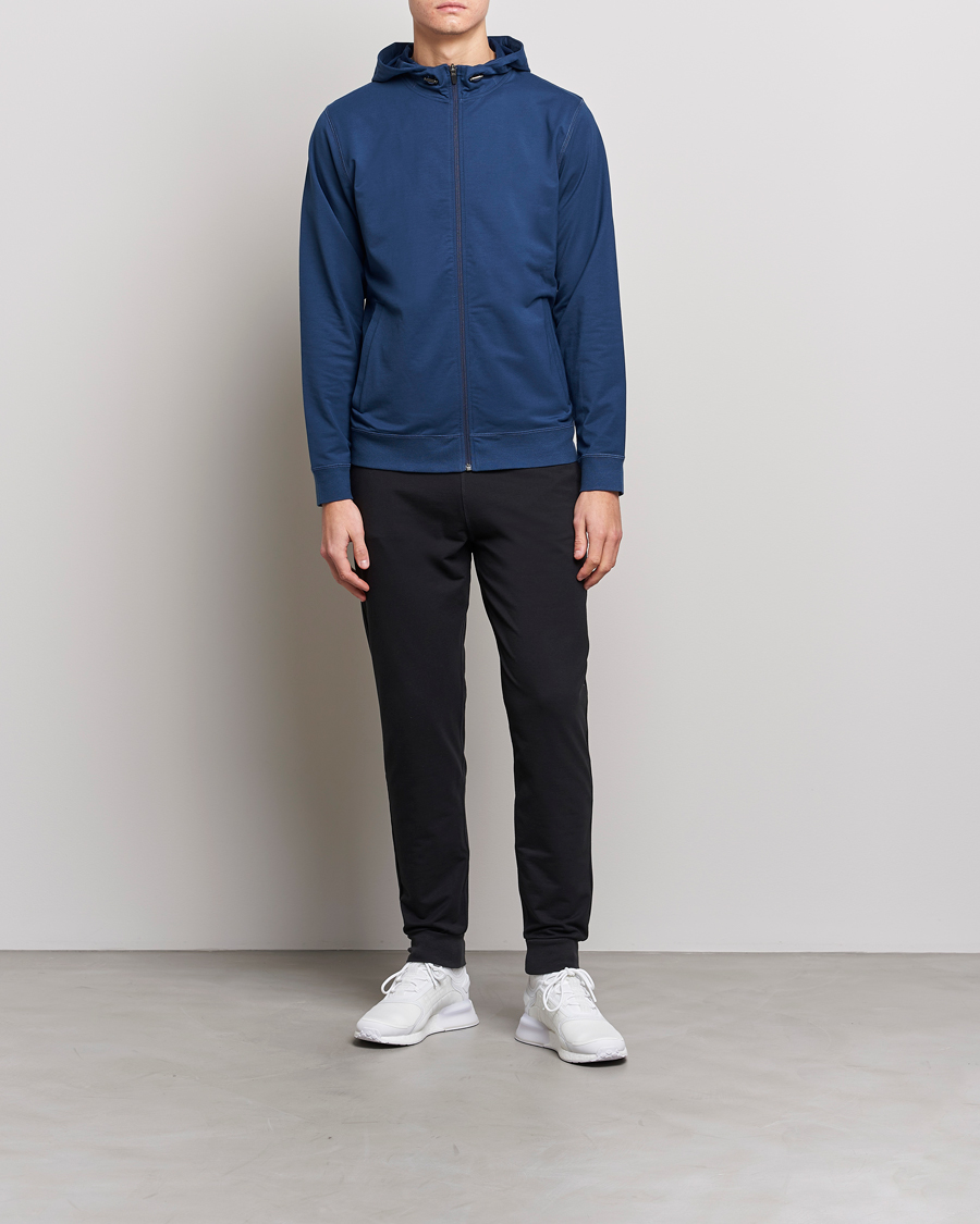 Herre | Trøjer | Sunspel | Active Full Zip Hood Navy