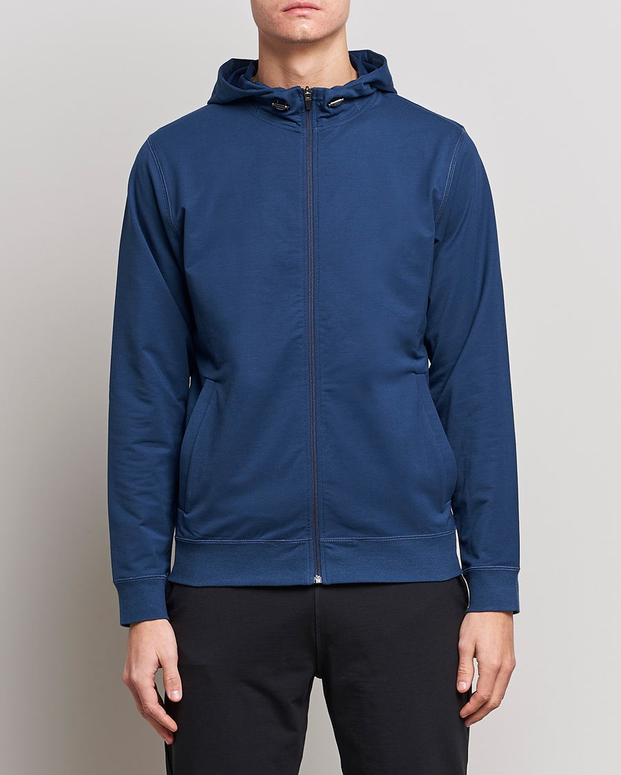 Herre | Afdelinger | Sunspel | Active Full Zip Hood Navy