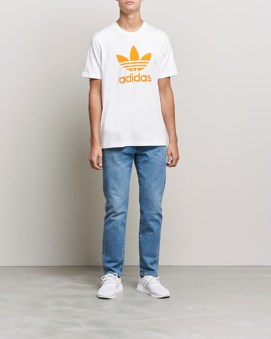 Herre | T-Shirts | adidas Originals | Trefoil Crew Neck Tee White/Orange