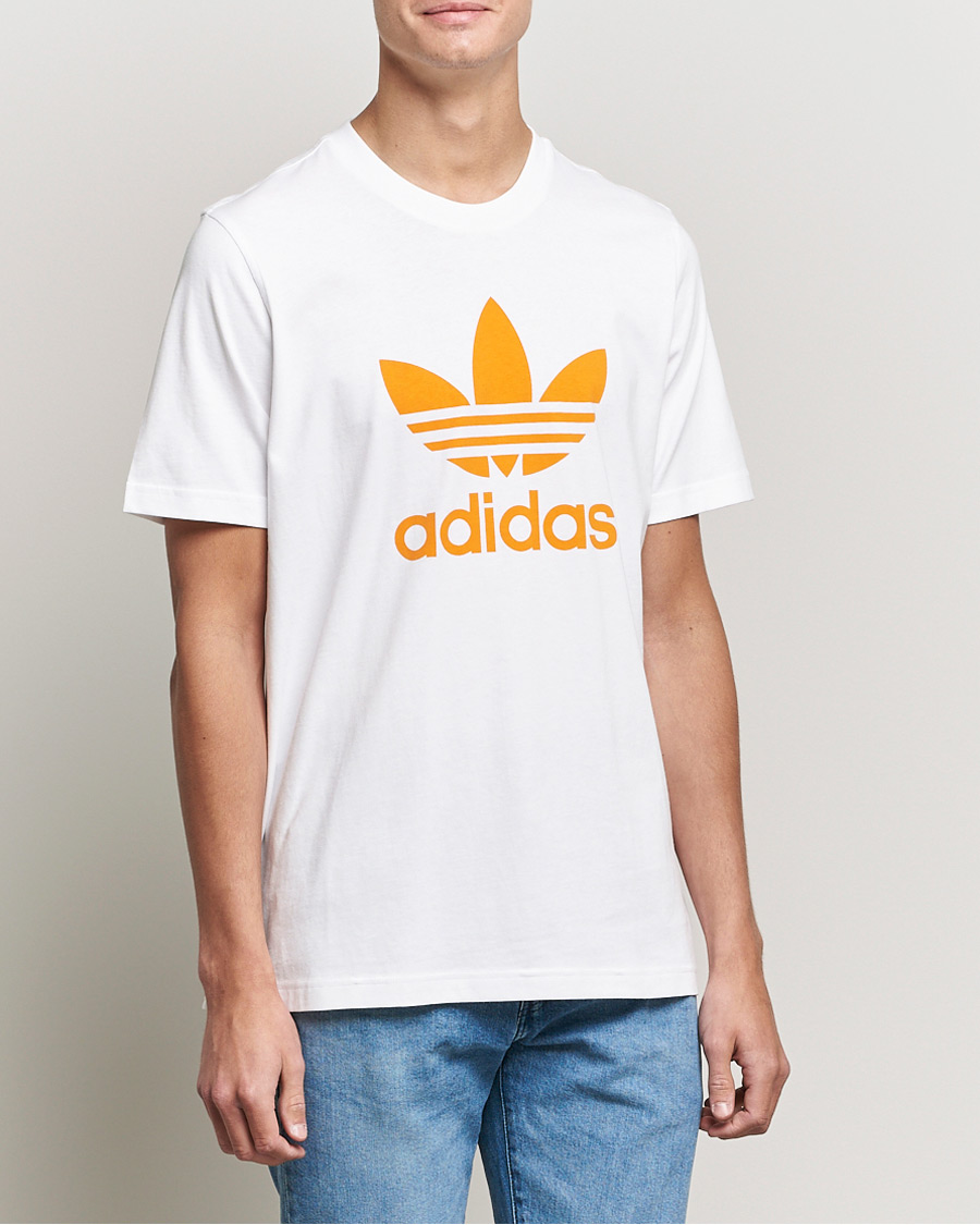 Herre | T-Shirts | adidas Originals | Trefoil Crew Neck Tee White/Orange