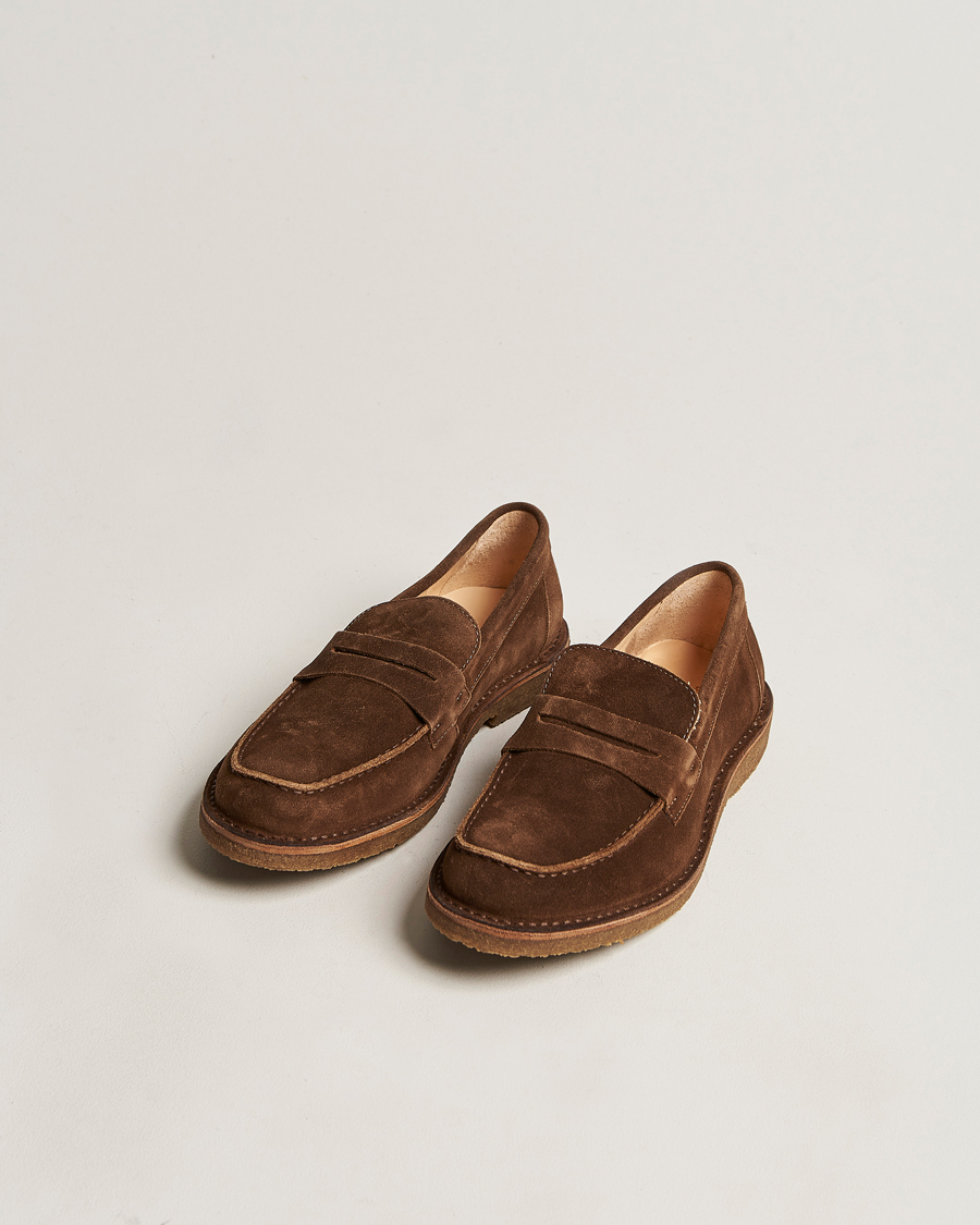 Herre | Sko i ruskind | Astorflex | Mokaflex Loafers Dark Khaki Suede