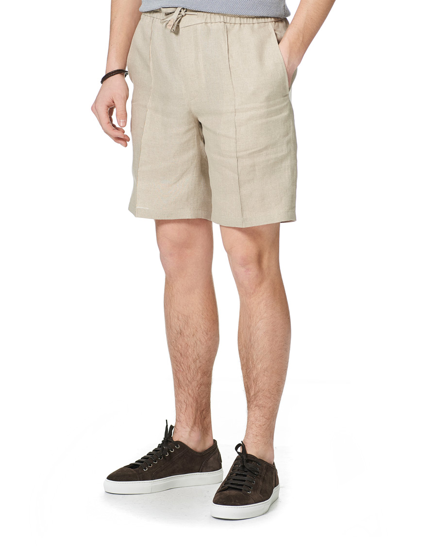 Herre | Shorts | Brioni | Drawstring Linen Shorts Beige