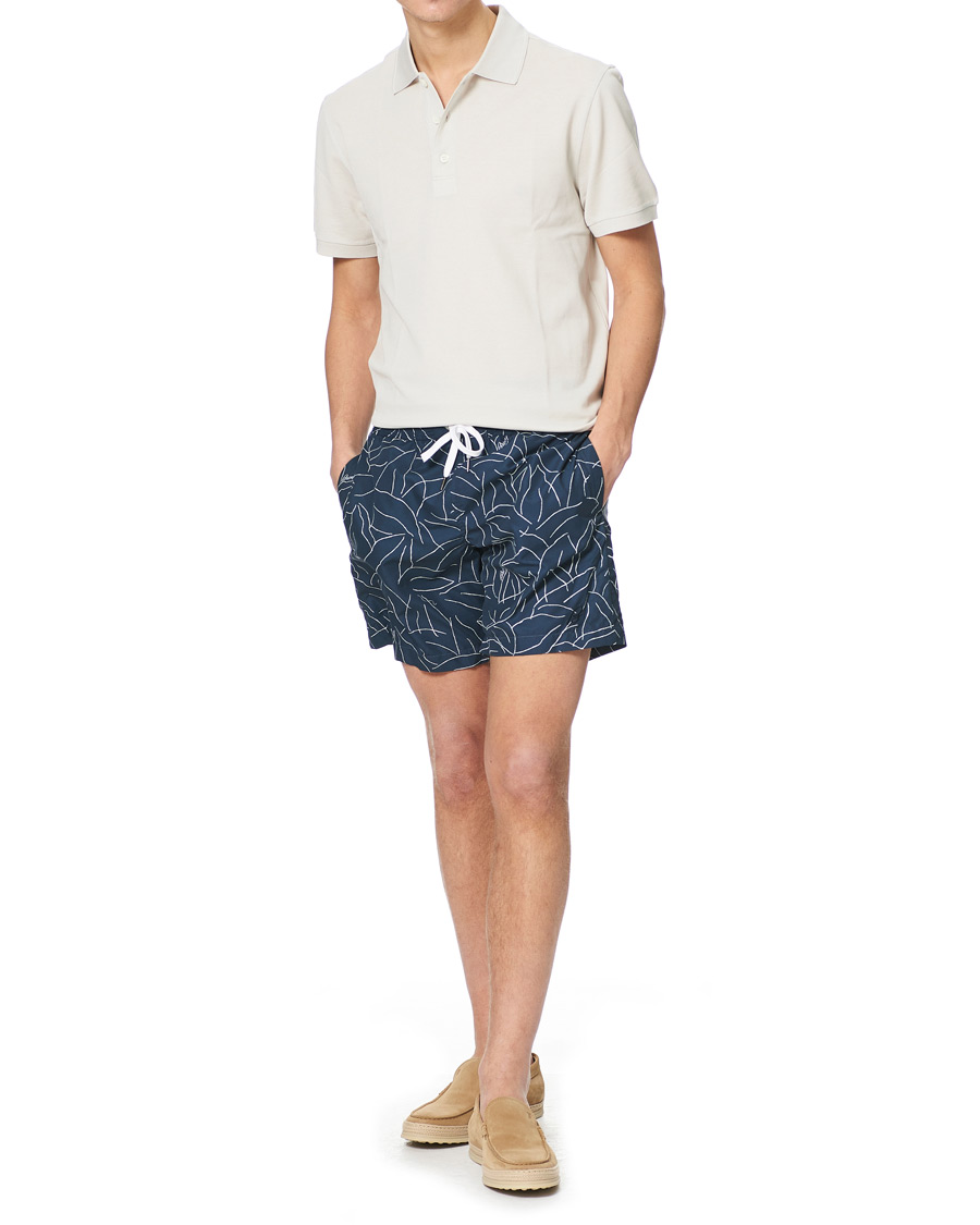 Herre | Badebukser | Brioni | Foliage Print Swim Trunks Navy