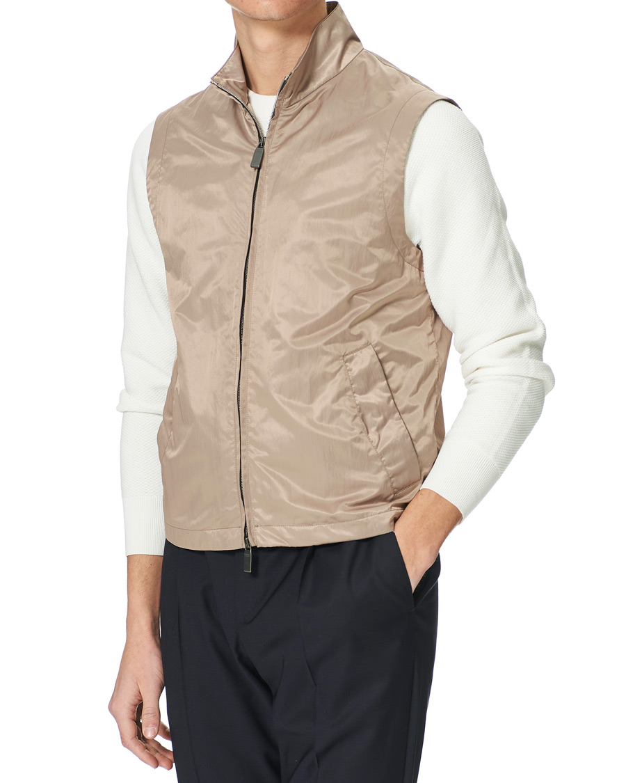 Herre | Jakker | Canali | Microfiber Nylon Gilet Beige