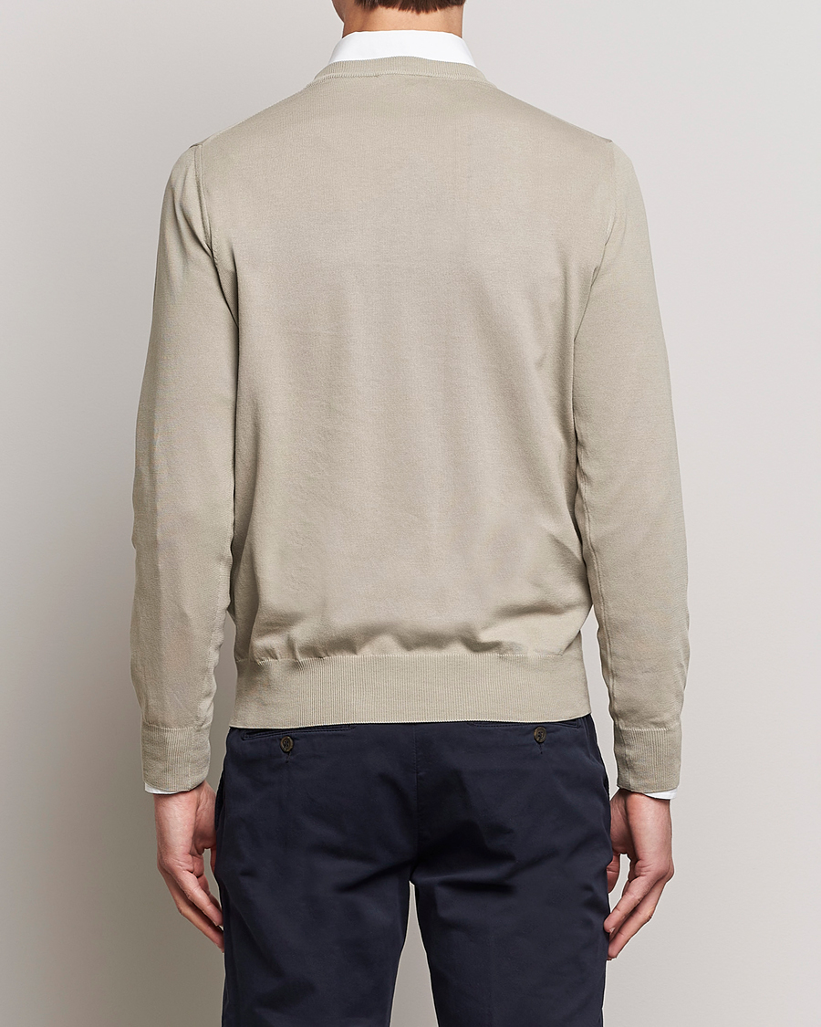 Herre | Trøjer | Canali | Cotton Crew Neck Pullover Sage