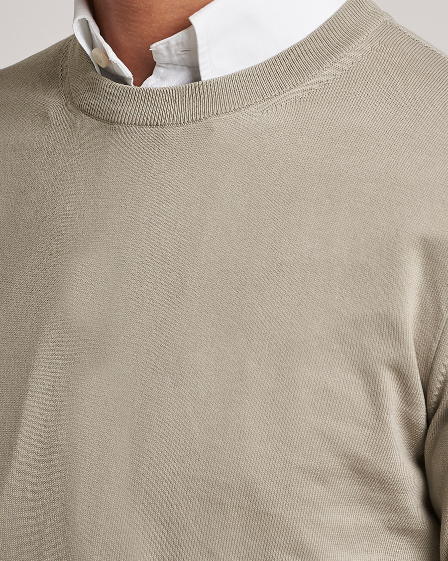 Herre | Trøjer | Canali | Cotton Crew Neck Pullover Sage