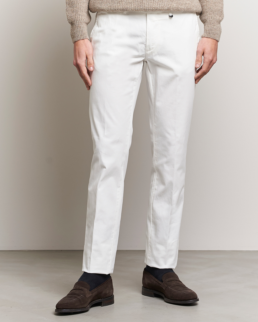 Herre | Bukser | Canali | Cotton Stretch Chinos Optical White