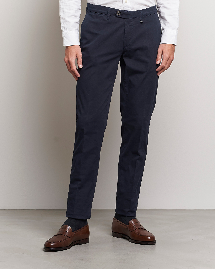 Herre | Canali | Canali | Cotton Stretch Chinos Navy