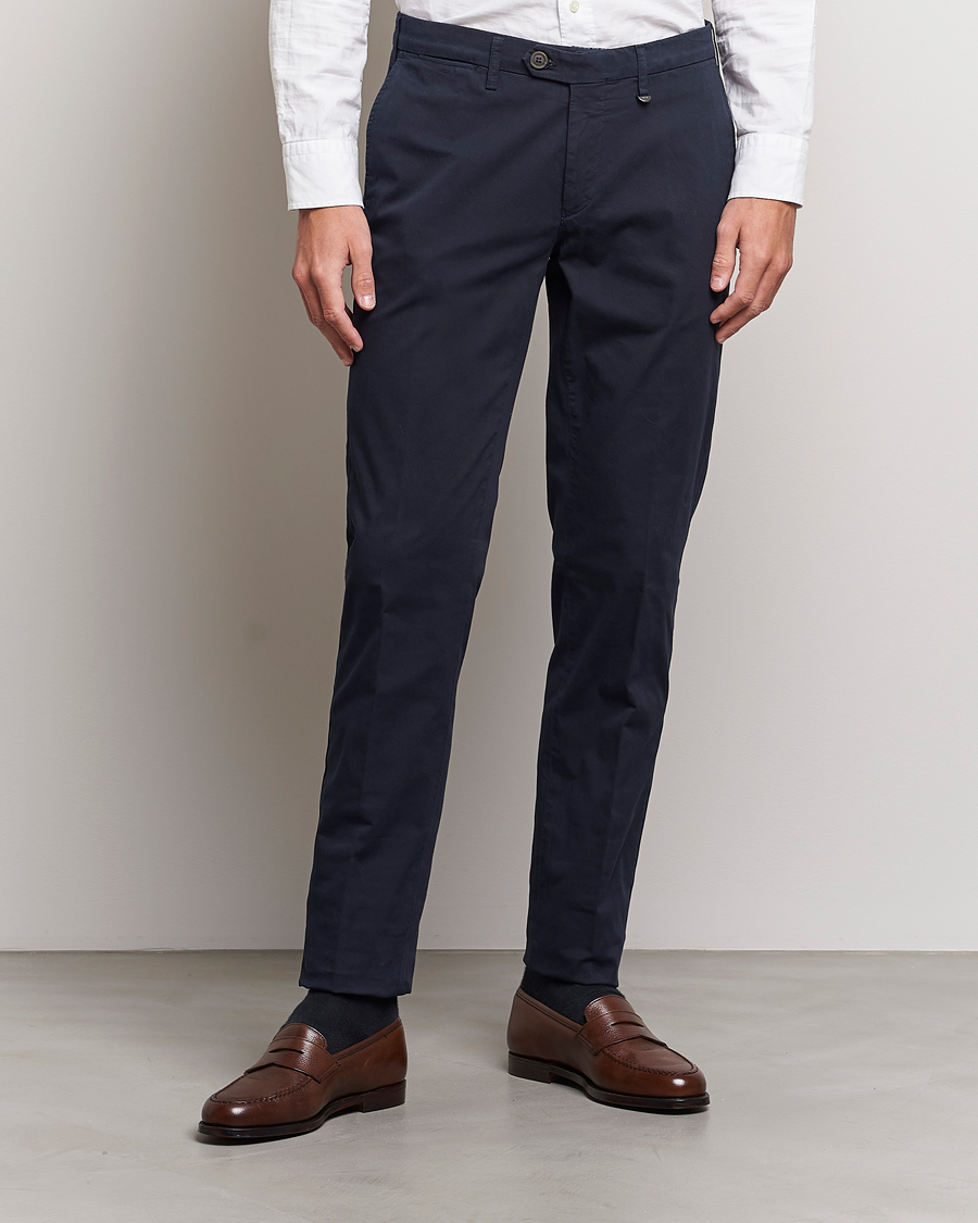 Herre | Business & Beyond | Canali | Cotton Stretch Chinos Navy